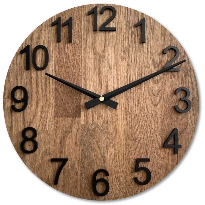 Drevené hodiny na stenu do obývačky I SENTOP MAS017-3072-black-hands