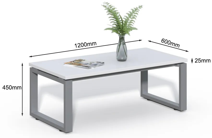 Kancelársky konferenčný stolík Houseland Prime Home 01 120 cm biely