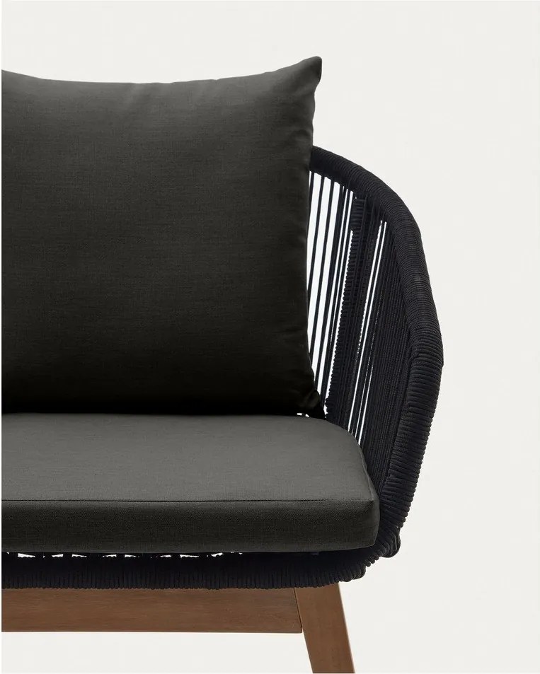 Čierne drevené záhradné kreslo Portalo – Kave Home