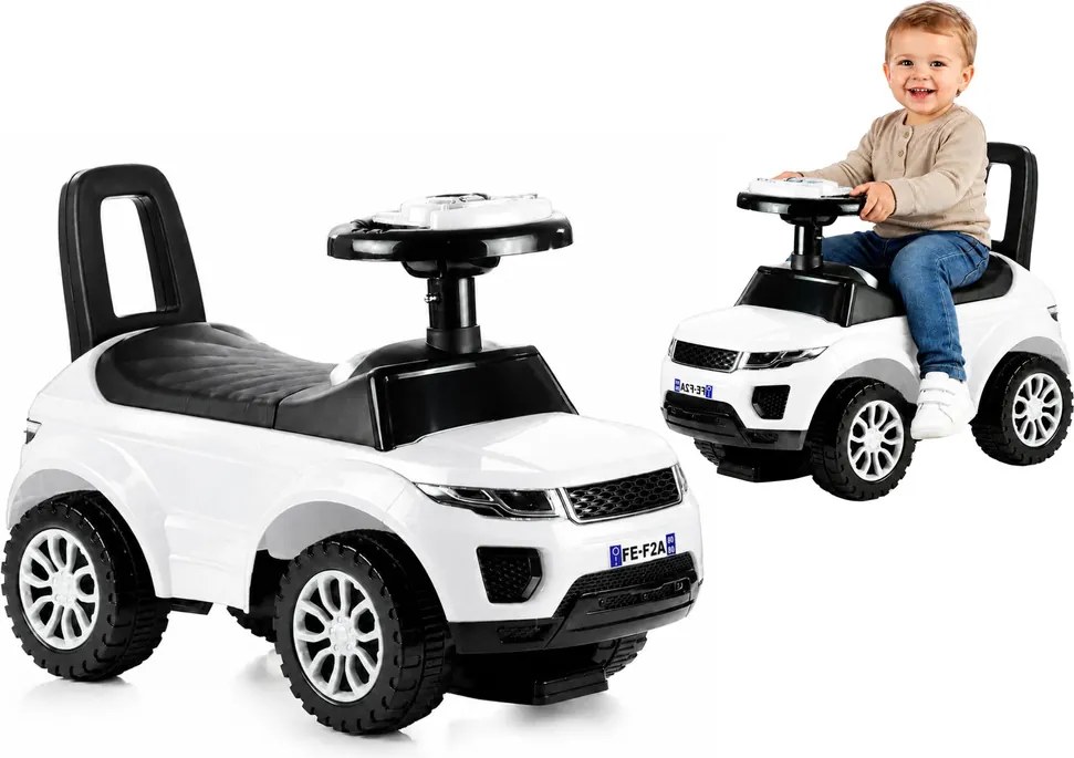 LEAN CARS Jazdítko pre batoľa 613W – zvuky + svetlá, biele