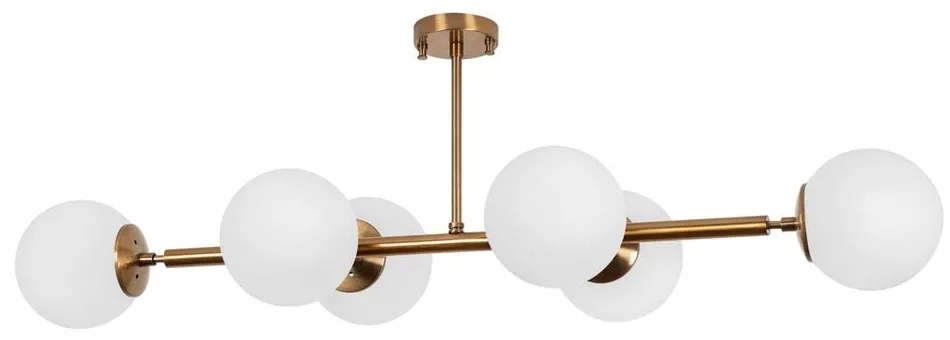 Stropné svietidlo v bielo-zlatej farbe so skleneným tienidlom 40x110 cm Fazli – Opviq lights