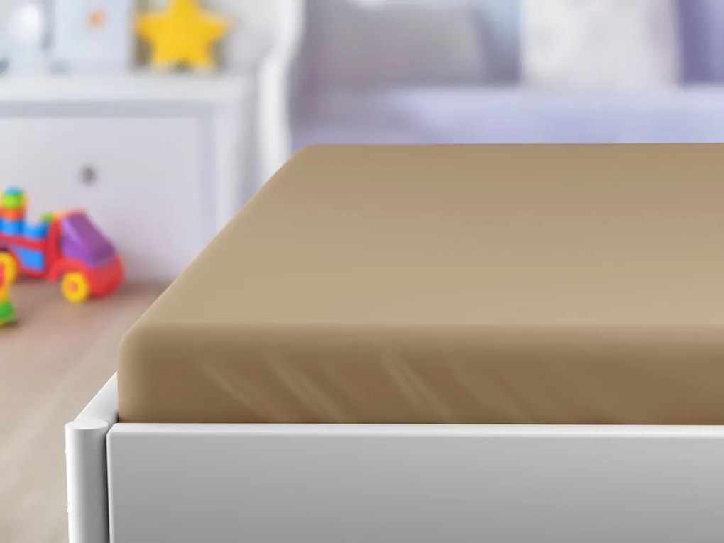 Jersey plachta do detskej postieľky béžové 60x120 cm