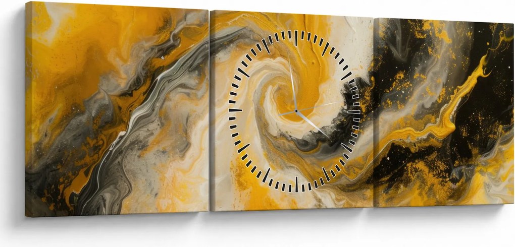 Obraz - Špirálna abstrakcia (s hodinami) (90x30 cm)