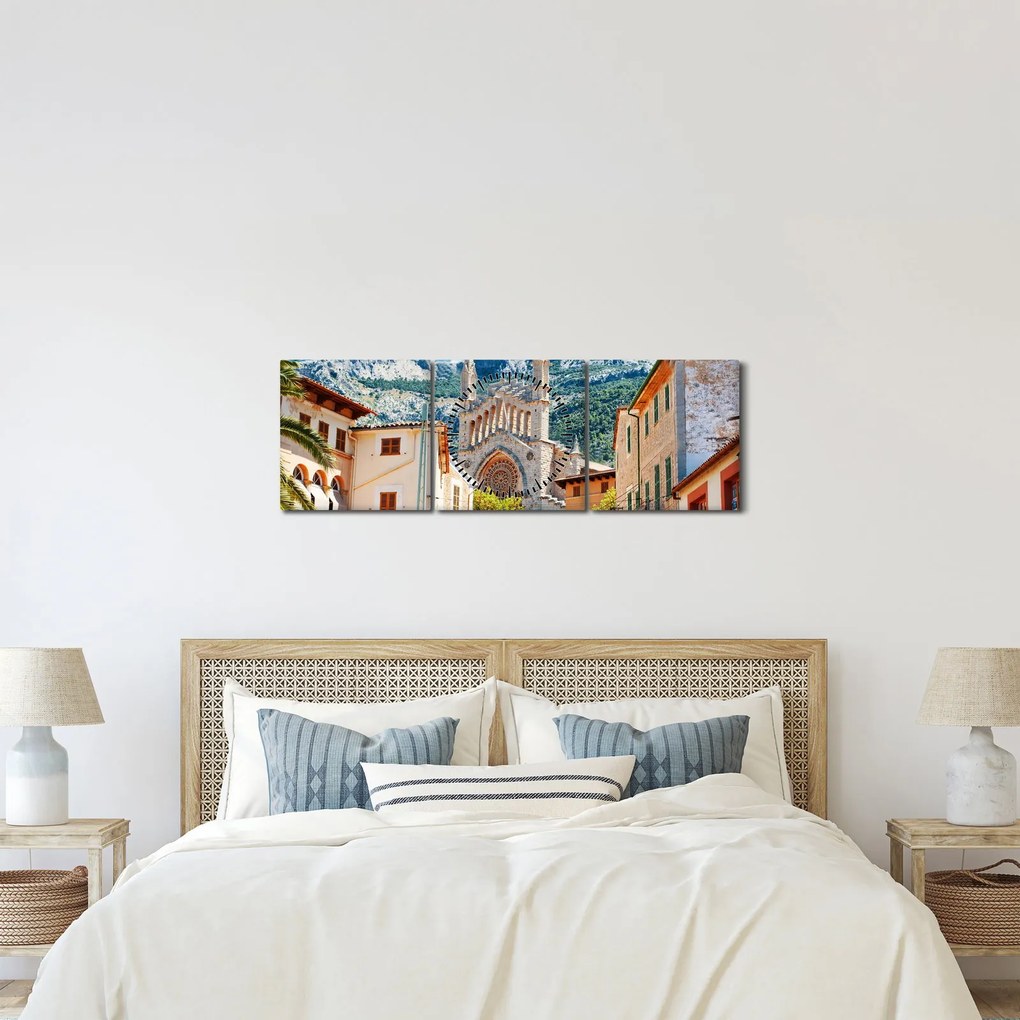 Obraz - Sóller, Mallorca (s hodinami) (90x30 cm)