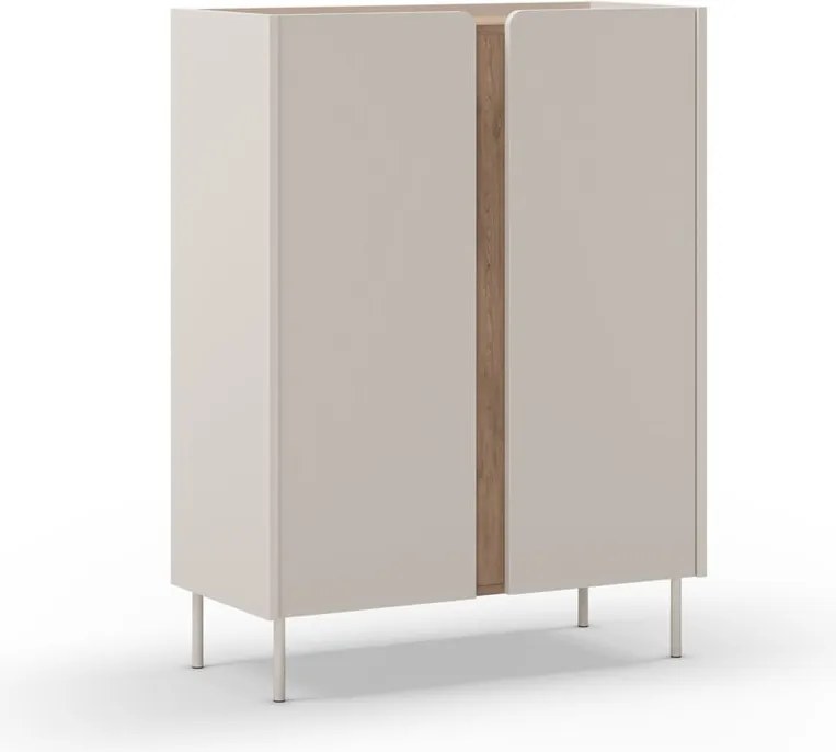 Skrinka v dekore duba v krémovo-prírodnej farbe 90x120x40 cm Lucile – Marckeric