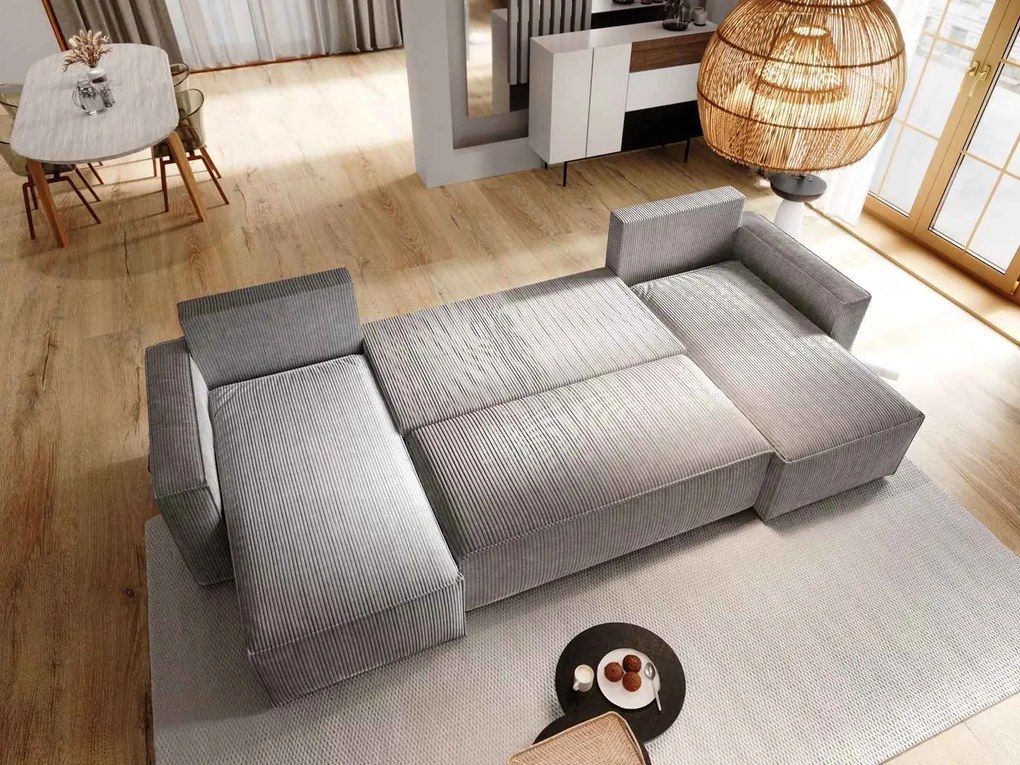 Tmavomodrá sedacia súprava do U SMART COSARO 295x140 cm