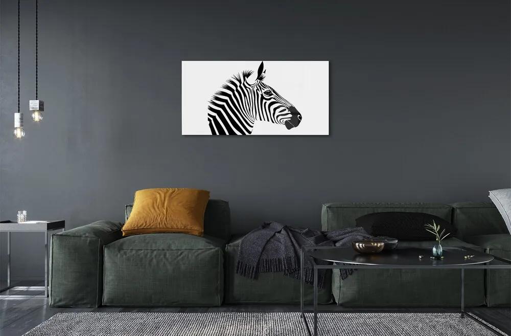 Sklenený obraz ilustrácie zebra 125x50 cm