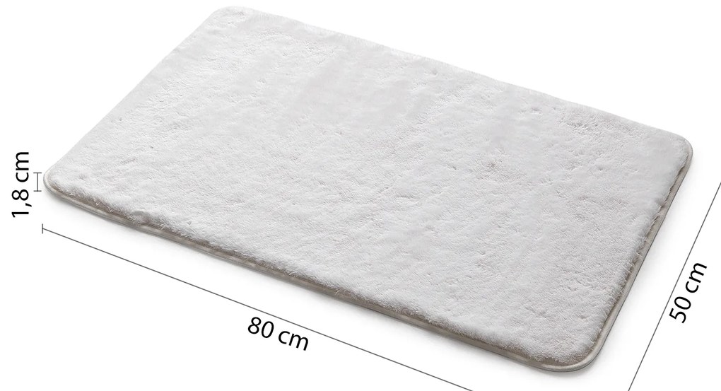 Gedy Gedy, FUZZY kúpeľňová predložka, 50x80 cm, 100% polyester, protisklz, biela, 96FY508002