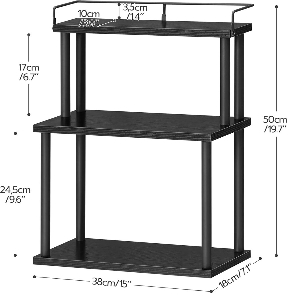 Stolní kuchyňský regál Vasagle Ravenor černý