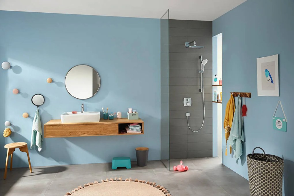 Hansgrohe Ecostat E, termostatická batéria pod omietku s uzatváracím a prepínacím ventilom, chrómová, HAN-15708000
