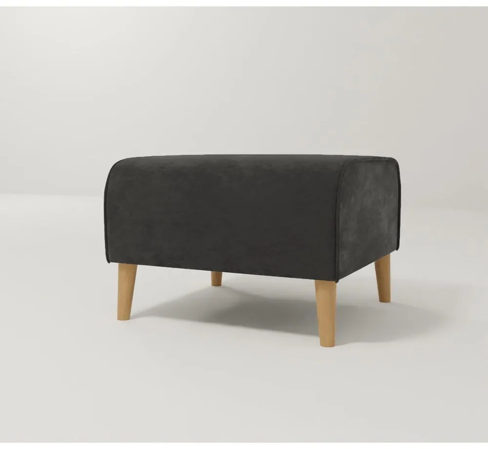 Tmavosivá zamatová podnožka Carole – Ropez