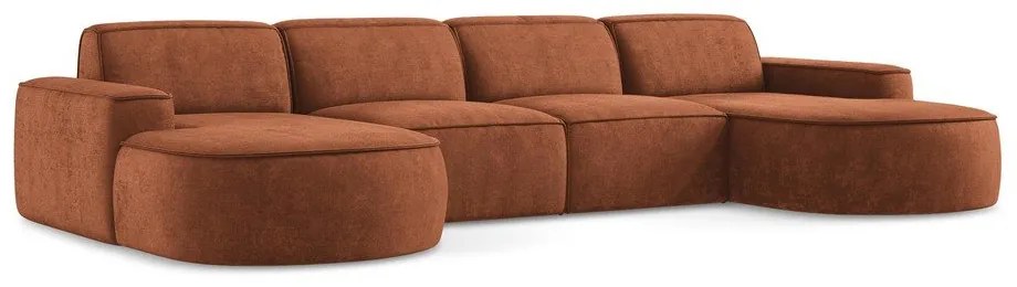 Terakotová ženilková rohová pohovka (do tvaru "U") Omao – Makamii