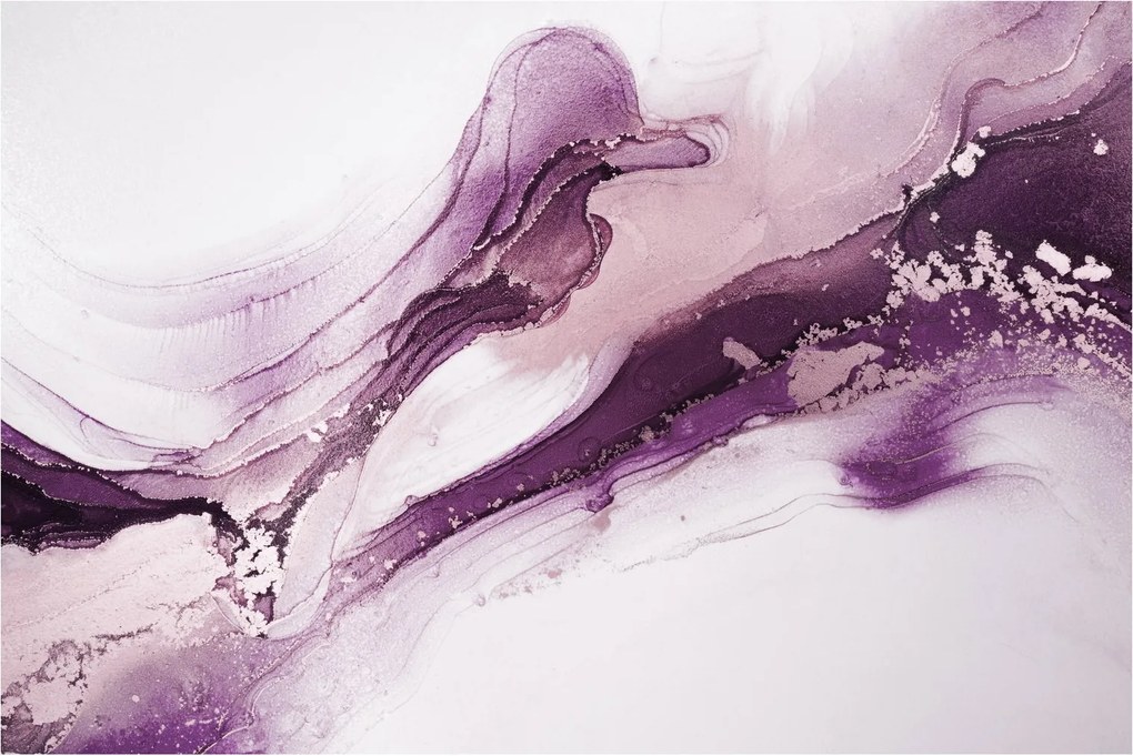 Obraz - Purple fluid art (90x60 cm)