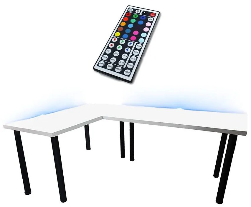 Písací Stôl Roh. Low Biely 202x136x2,8 Model 1