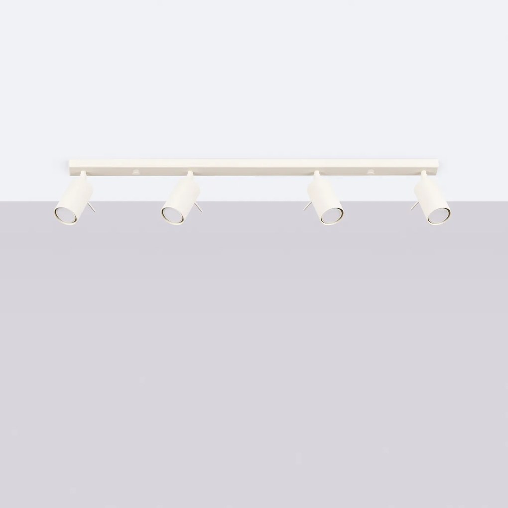 Bodové svietidlo Ring, 4x béžové kovové tienidlo, (možnosť polohovania)