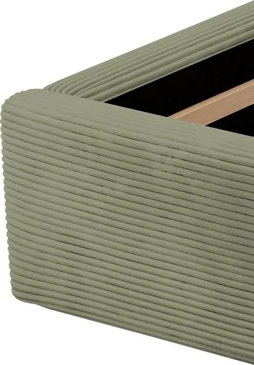 Posteľ Inez 180x200 cm, olivovo zelená štruktúrovaná látka