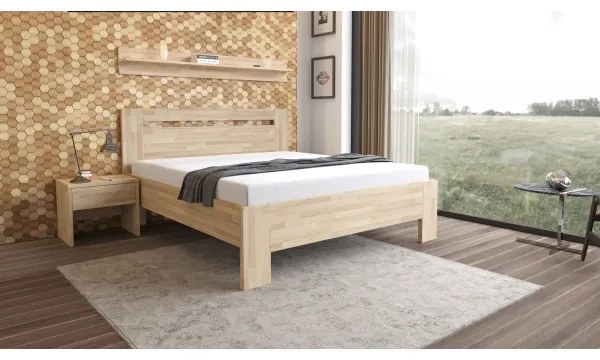 TEXPOL Manželská masívna posteľ LÍVIA - horizontálne čelo Veľkosť: 200 x 200 cm, Materiál: BUK morenie wenge