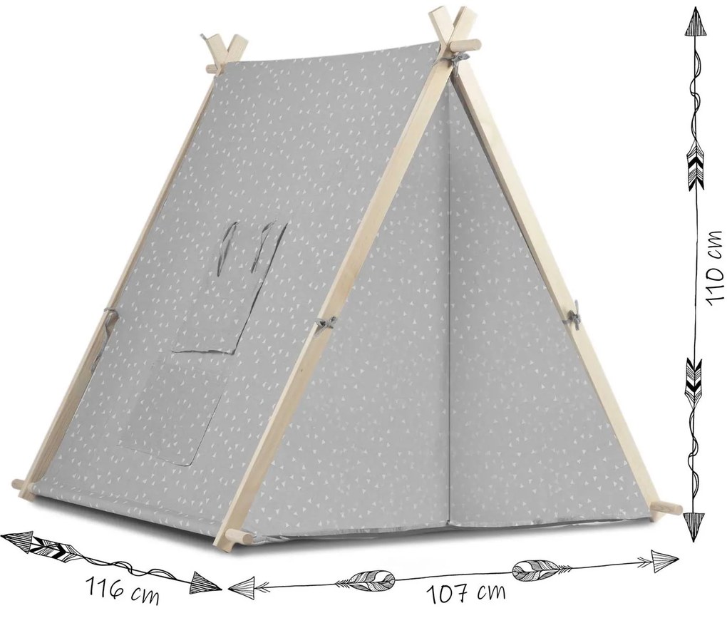 Stan pre deti s lampou Nukido 740521 - šedý