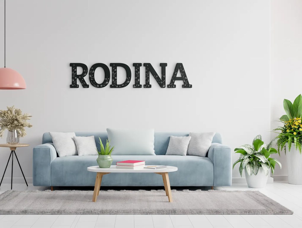 drevko Drevený nápis Rodina Rozmer obrazu: 12 x 60 cm, Farba dekorácie: Čierna