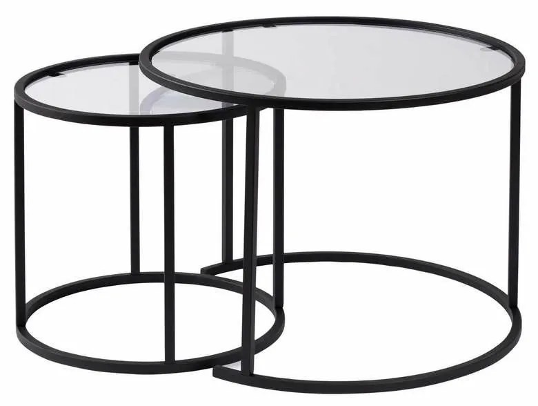 Súprava konferenčných stolíkov Aurum Black 60 cm, 2 ks