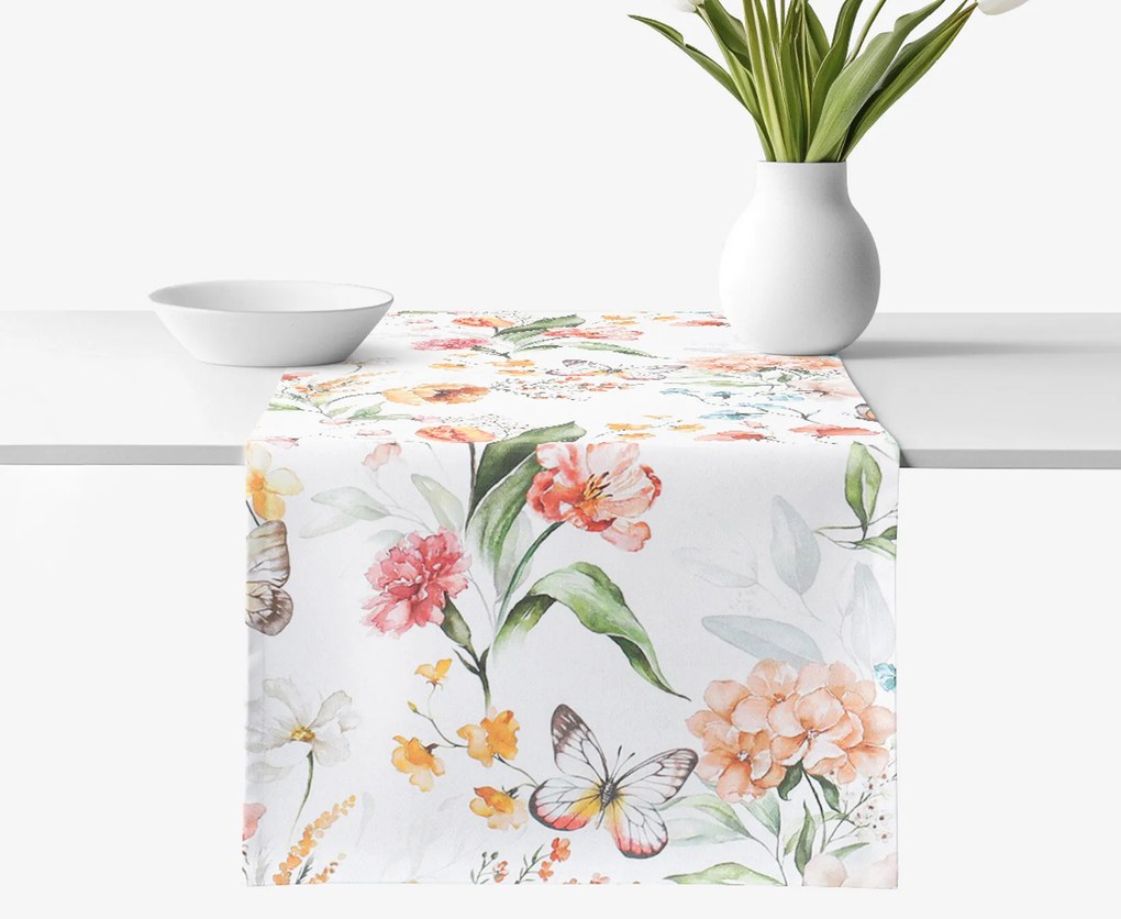 Goldea behúň na stôl valencia - motýlia lúka 20x140 cm