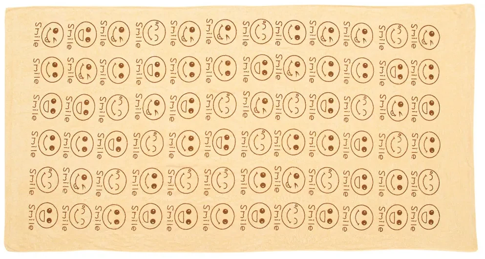 Rýchloschnúca osuška SMAJLÍK 70 x 140 cm béžová, 100% mikrovlákno