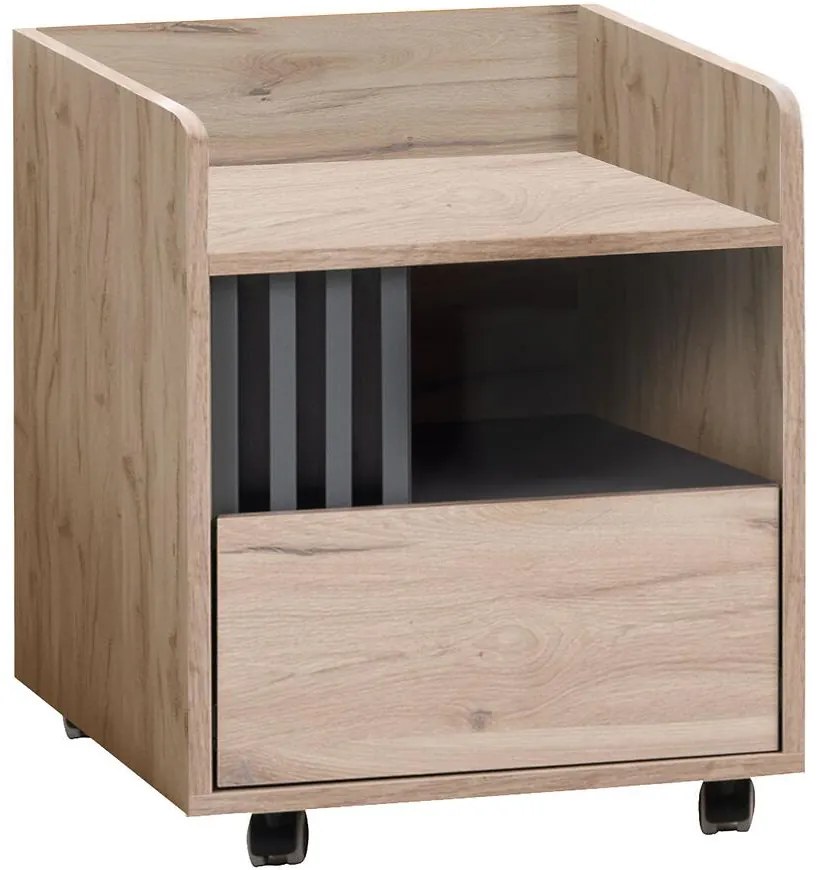 Zásuvkový diel pod stôl na kolieskach Allmo AL10 dub estana svetlý/antracit