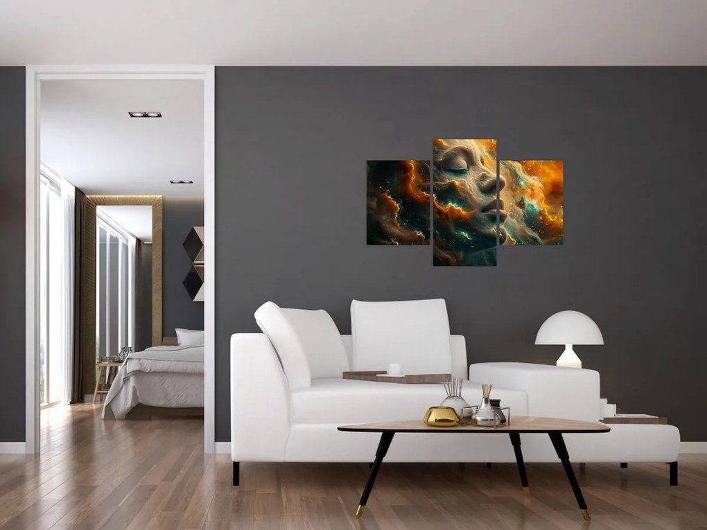 Obraz - Tvár vo vesmíre (90x60 cm)