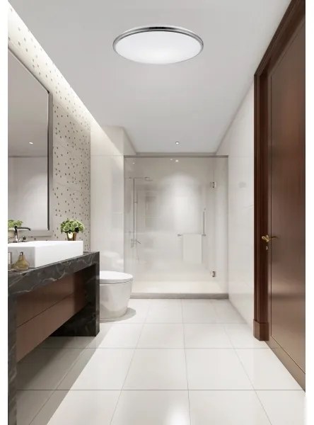 Top Light -LED Kúpeľ. stropné svietidlo SILVER LED/18W/230V IP44 pr. 34 cm chróm
