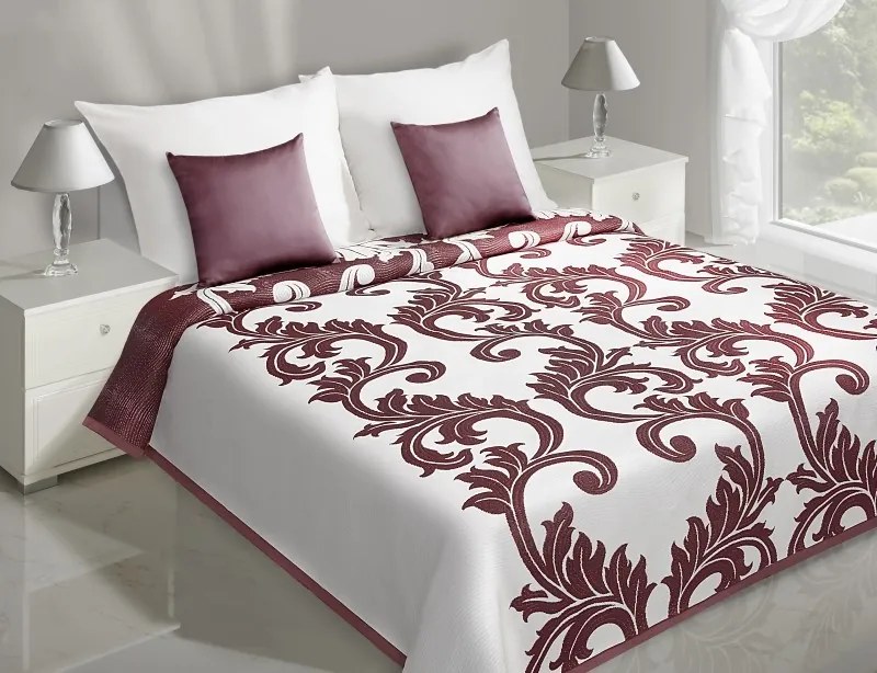 DomTextilu Prehozy na posteľ s bordovým ornamentom Šírka: 170 cm | Dĺžka: 210 cm 4029-35091