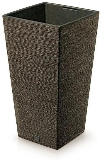 Kvetináč FURU SQUARE ECO WOOD s vložkou 24 c m,tmavohnedý