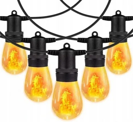 BERGE LED vonkajšia girlanda 15m - 15xLED Atmospheric Fire FLAME