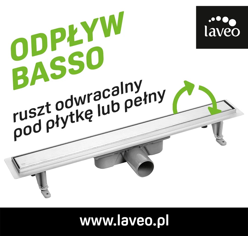 Laveo Basso, lineárny odtok s mriežkou 100 cm, čierna matná, LAV-COB_710S