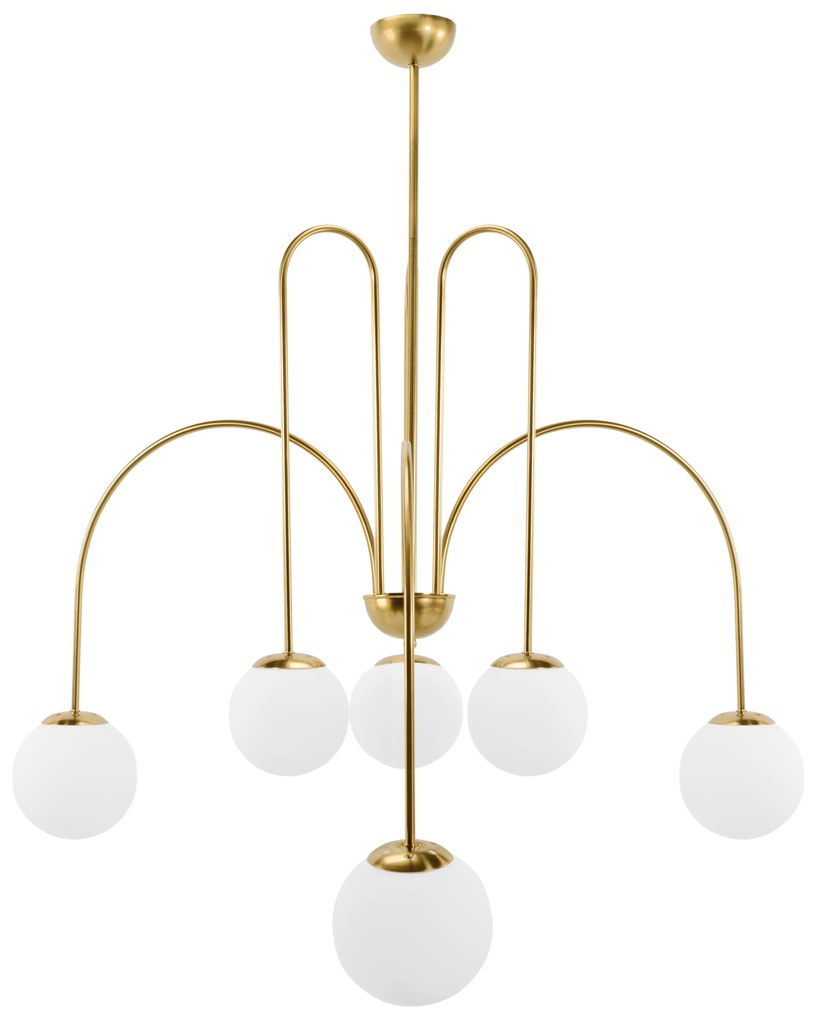 Toolight Toolight, stropné svietidlo 6xE27, APP1584-6CP, zlatá-biela, OSW-03609