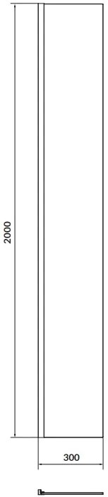 Cersanit Mille, sprchová zástena typu Walk-In 30x200 cm, 8mm číre sklo, čierny profil, S161-015