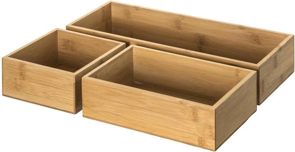 5Five® Bambusové organizéry, úložné boxy do zásuvky, sada 3ks - TSX3 38 x 30 x 15 cm