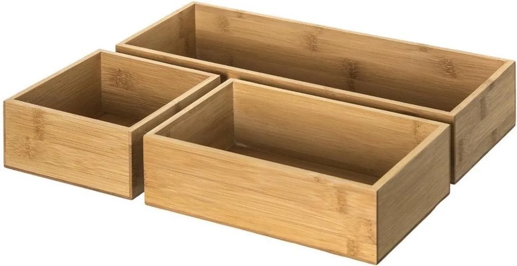 5Five® Bambusové organizéry, úložné boxy do zásuvky, sada 3ks - TSX3 38 x 31 x 7 cm