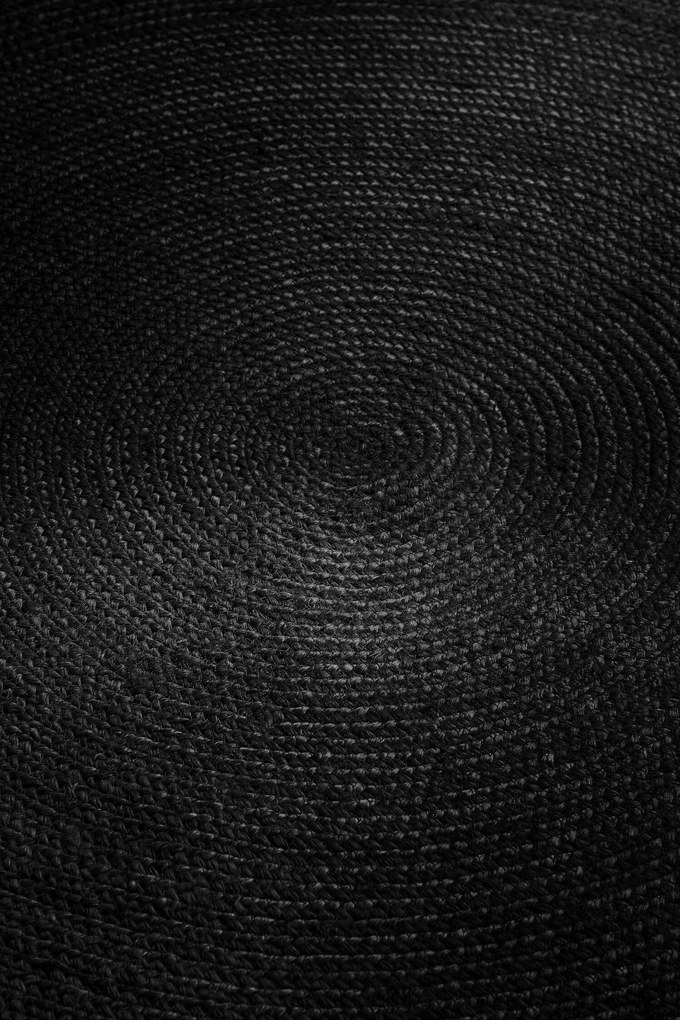 Hanse Home, Kusový koberec Jute Braided 106322 Black kruh, 140x140 (priemer) kruh, čierna, chodba / predsieň