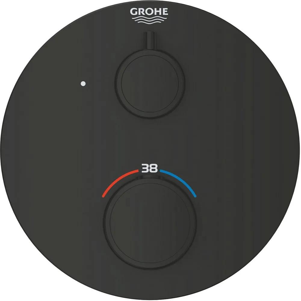 GROHE Grohtherm termostatická batéria pod omietku, pre 1 výstup, s uzatváracím ventilom, matná čierna, 1022122430