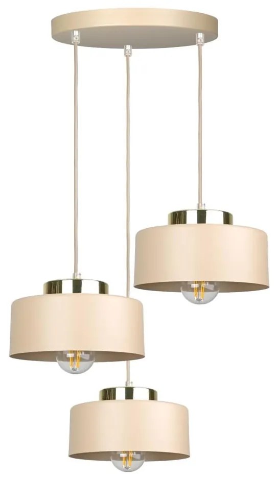 Luster na lanku IGNIA 3xE27/60W/230V béžová/zlatá