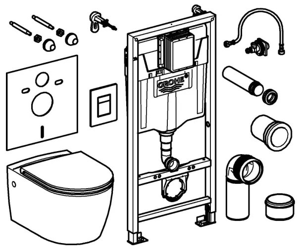 GROHE 103847SH00 - Sada 5 v 1 SOLIDO 1,13 m duro-biela