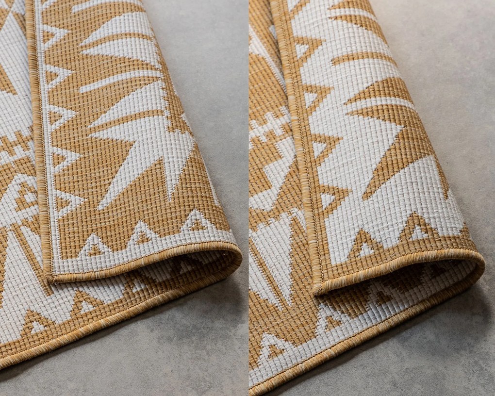 ELLE Decoration, Kusový koberec Gemini 106022 Ochre z kolekcie Elle – na von aj na doma, 80x150, žltá, chodba / predsieň