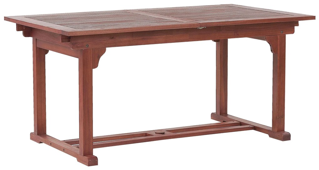 Záhradný rozkladací stôl z akáciového dreva 160/220 x 90 cm tmavé drevo TOSCANA Beliani