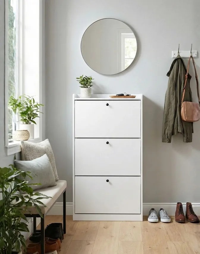 Skrinka na topánky Rivo White