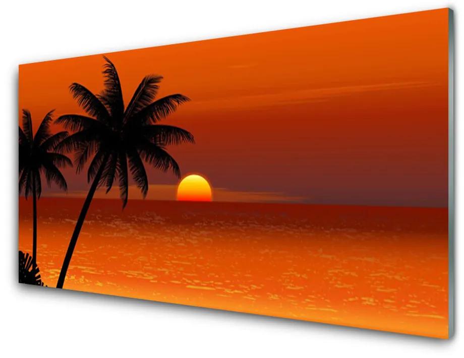 Obraz na akrylátovom skle Palma more slnko krajina 125x50 cm