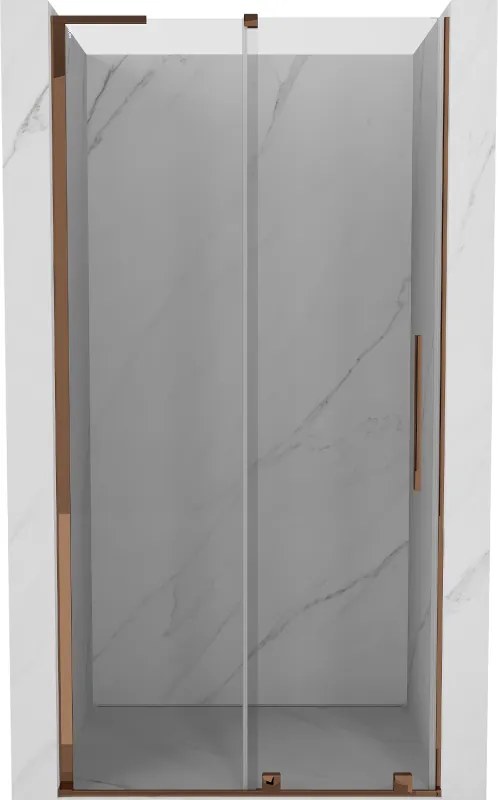 Mexen Velar L, posuvné sprchové dvere do otvoru 90 cm, 8mm číre sklo, ružové zlato, 871-090-003-01-60