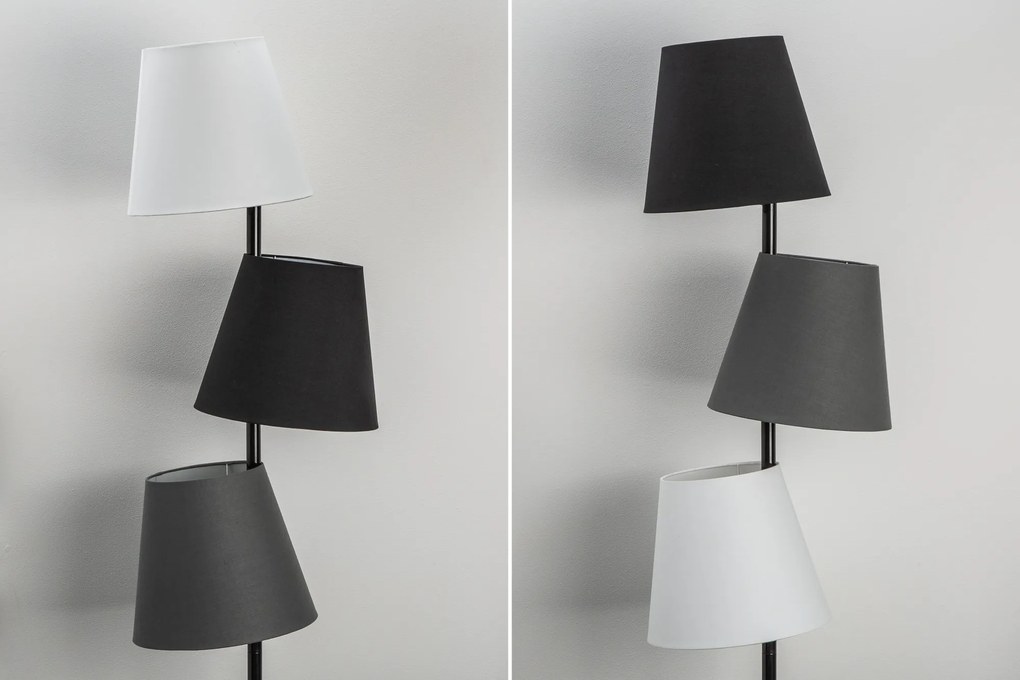 Stojacia lampa Levels 163cm čierna šedá