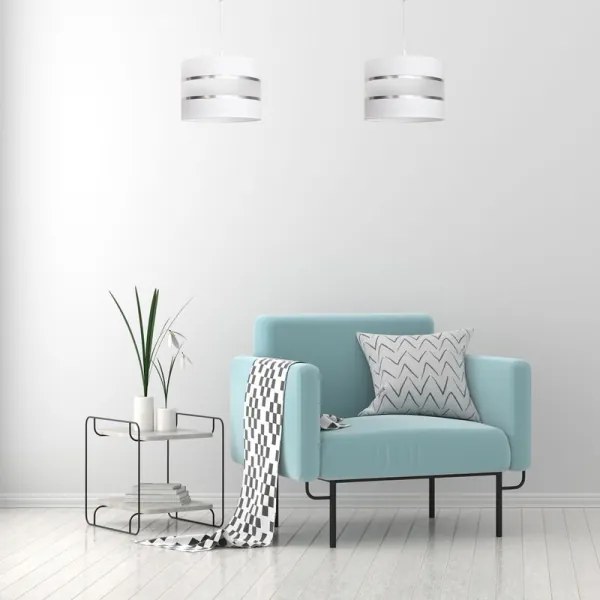 Luster na lanku HELEN 1xE27/15W/230V pr. 20 cm biela