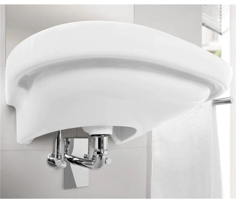 VILLEROY &amp; BOCH ViCare závesné umývadlo s otvorom, s prepadom, 560 x 550 mm, biela alpská, s povrchom CeramicPlus, 411955R1