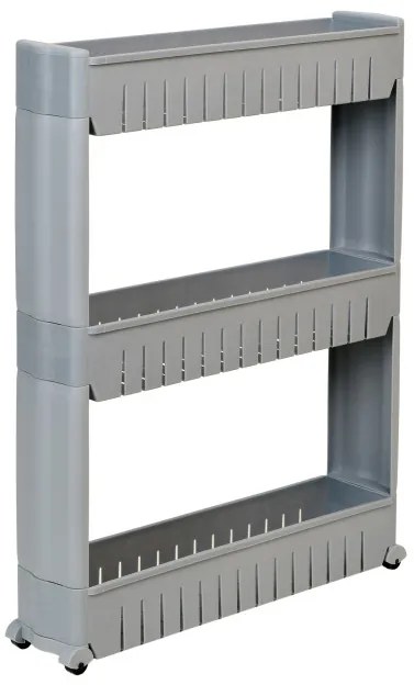Pojazdný regál LEIRA 3 police sivý